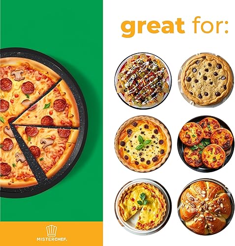 Miniatura 5 de MisterChef Máquina de pizza para encimera, mini horno de pizza de 1450 W, horno para hacer pizza con placa de cerámica antiadherente de 12 pulgadas,