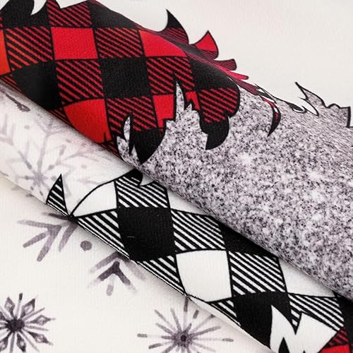 Miniatura 5 de Juego de 2 fundas de almohada de Navidad, con copos de nieve, árbol de Navidad con felpa suave, fundas de cojín decorativas de invierno para sofá y