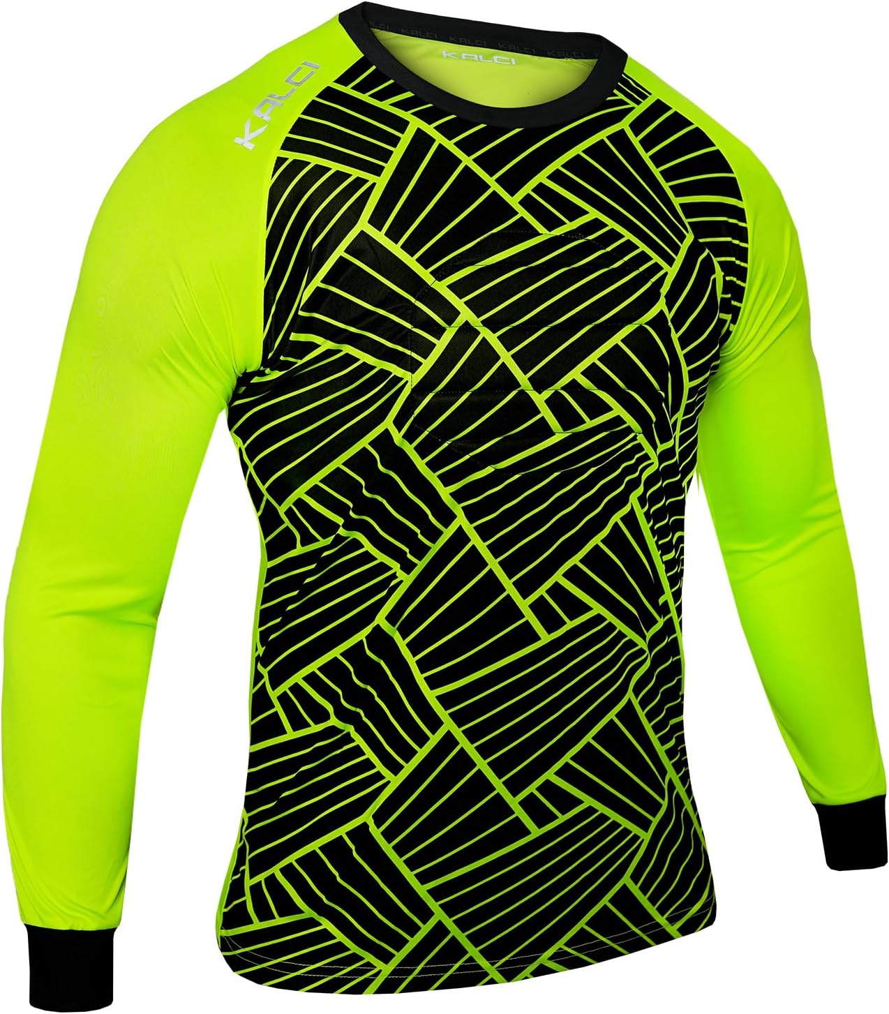 Kalci Hidden Chest Padding Soccer Goalie Jersey Youth & Adult. Long Sleeves Elbow Padded Goalkeeper Shirt for Boys & Girls