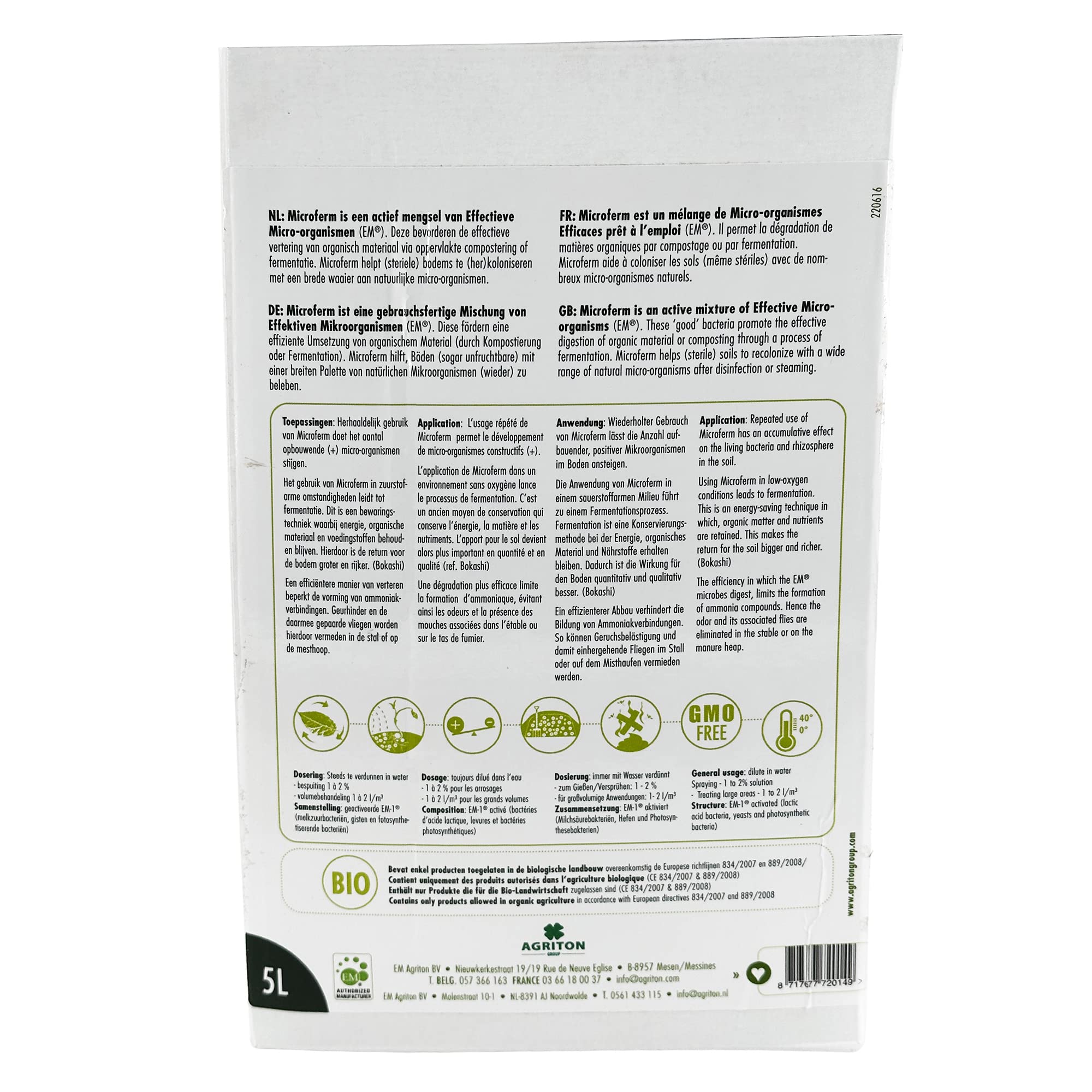 EM® Microferm 5L | Miscela di microrganismi attivi pronta all'uso 100% naturale