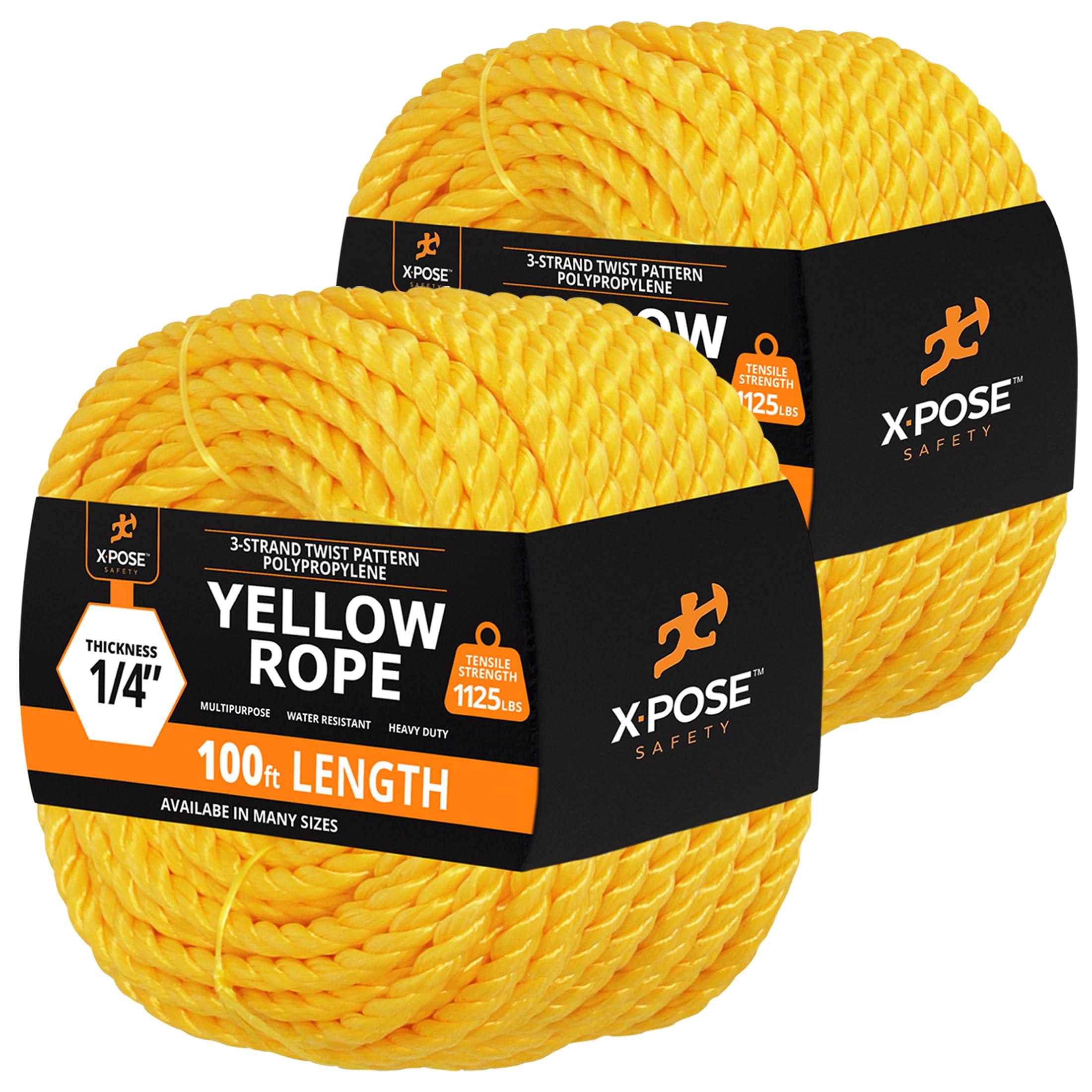 Snapklik.com : Yellow Twisted Polypropylene Rope, 1/4