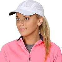 Vista 13 de TrailHeads Gorra para correr de día de carrera para mujer, gorra de rendimiento, ligera y de secado rápido, con malla deportiva y ribete reflectante
