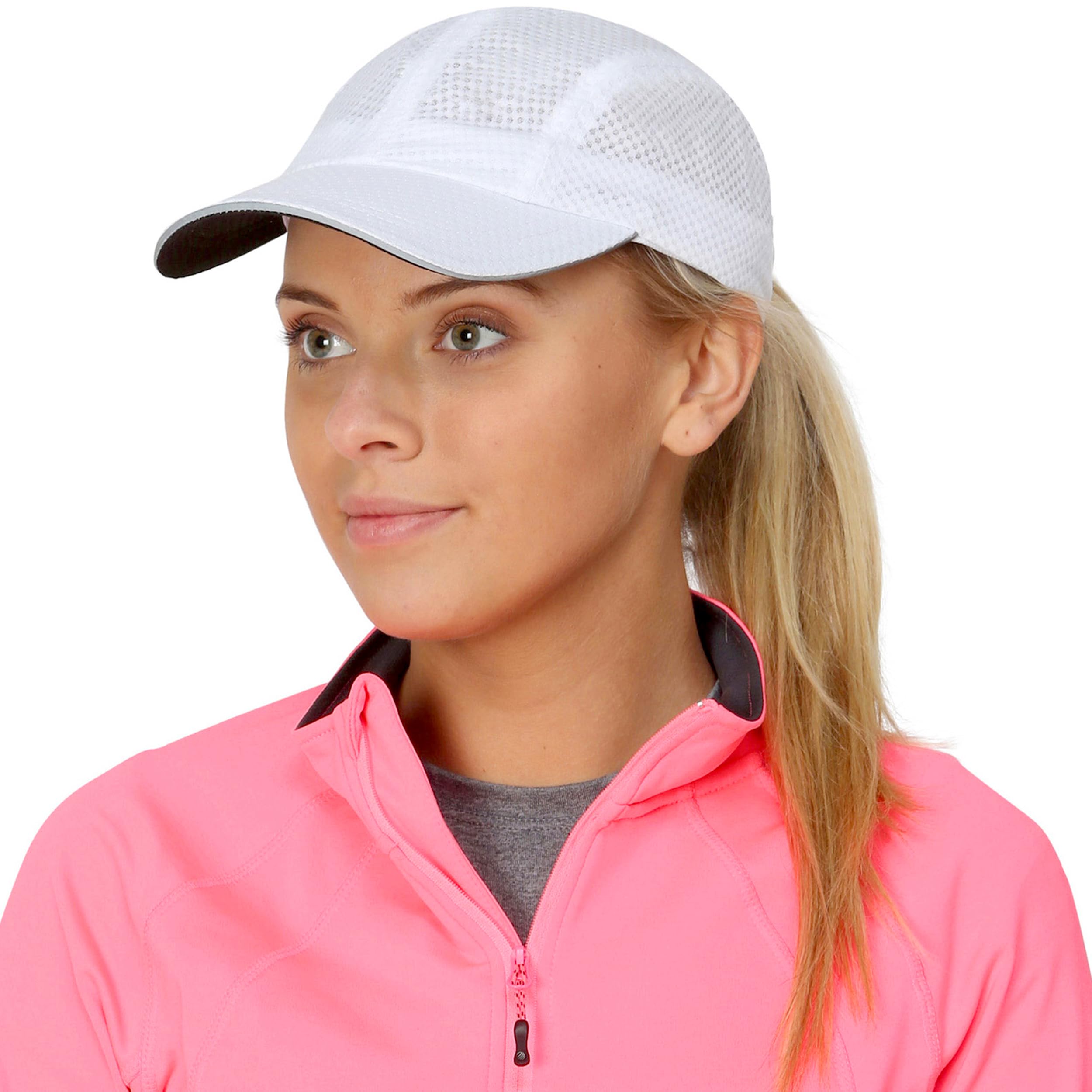 TrailHeads Race Day Casquette de Running Haute Performance pour Femme, Maille légère à séchage Rapide avec Bord réfléchissant