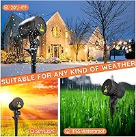 Vista 3 de Luces de Proyector de Navidad al Aire Libre, Proyector de Luz de Navidad con Control Remoto, Espectáculo de Luz de Decoración Festiva en Movimiento