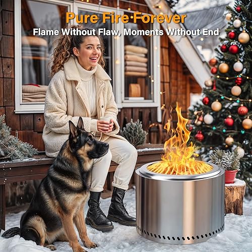 Miniatura 71 de HGD - Hoguera sin humo de 20 pulgadas para exteriores, portátil, para campamento, con bolsa de viaje, estufa de leña de acero inoxidable para patio