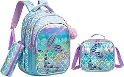 Conjunto de Mochila Escolar Infantil com Bolsa Térmica e Estojo - Ideal para Meninos e Meninas de 7 a 12 Anos