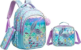 Conjunto de Mochila Escolar Infantil com Bolsa Térmica e Estojo - Ideal para Meninos e Meninas de 7 a 12 Anos
