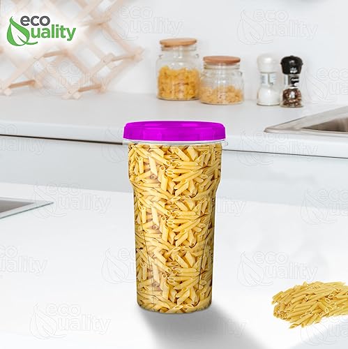 Miniatura 6 de Contenedores de almacenamiento transparentes de 48 onzas con tapas a prueba de fugas, color morado, recipientes herméticos y reutilizables de