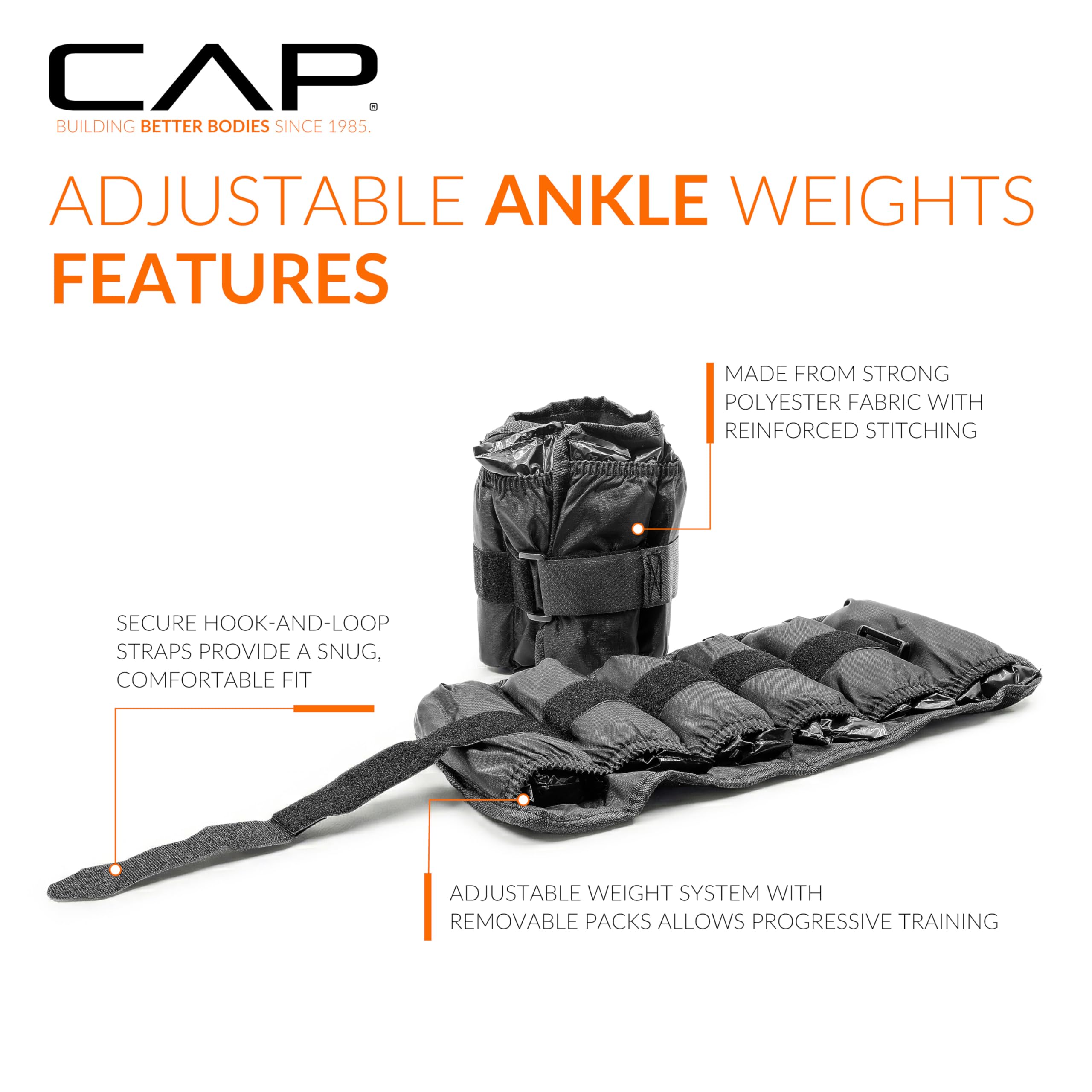 CAP Barbell Unisex's HHA-CB010A1 regulowane ciężarki do kostki, 3,5 kg, czarny