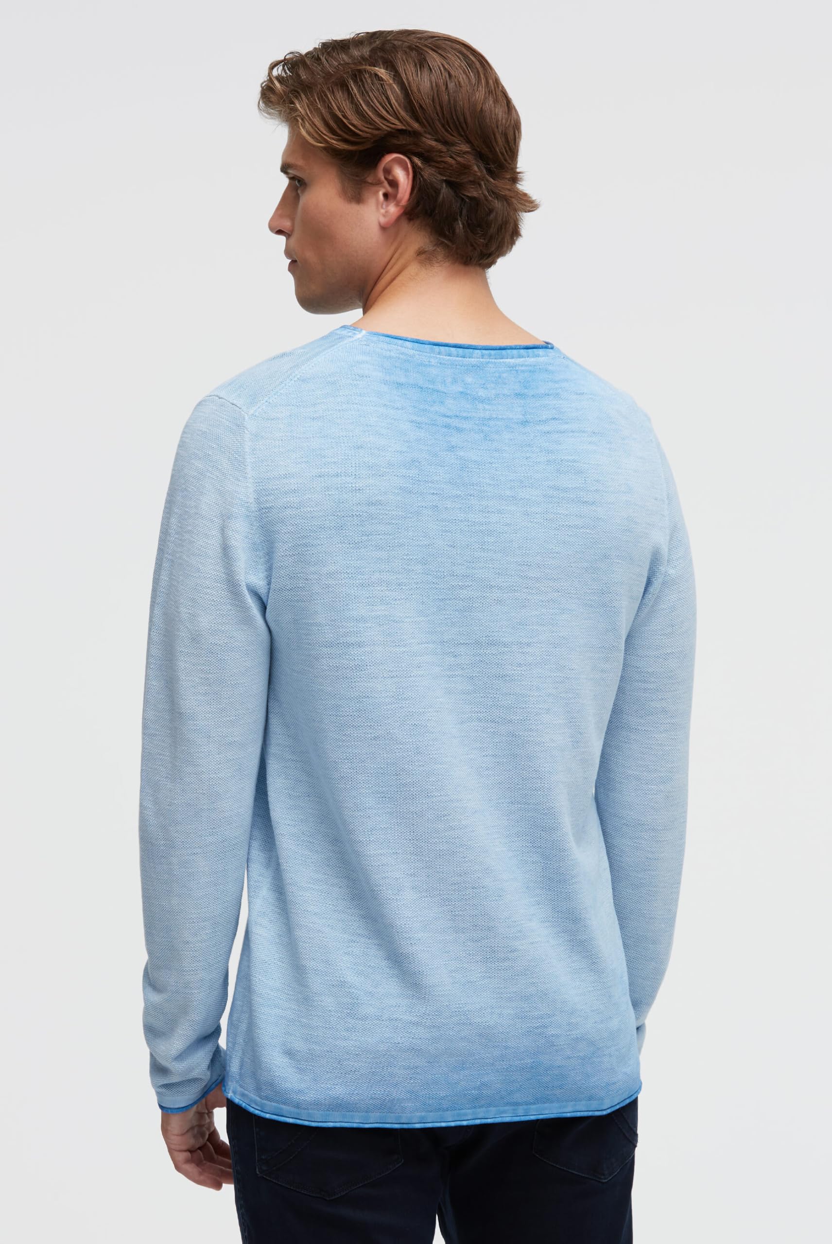 Camp David Herren Pullover Inside Oil Dyed mit Logo Print