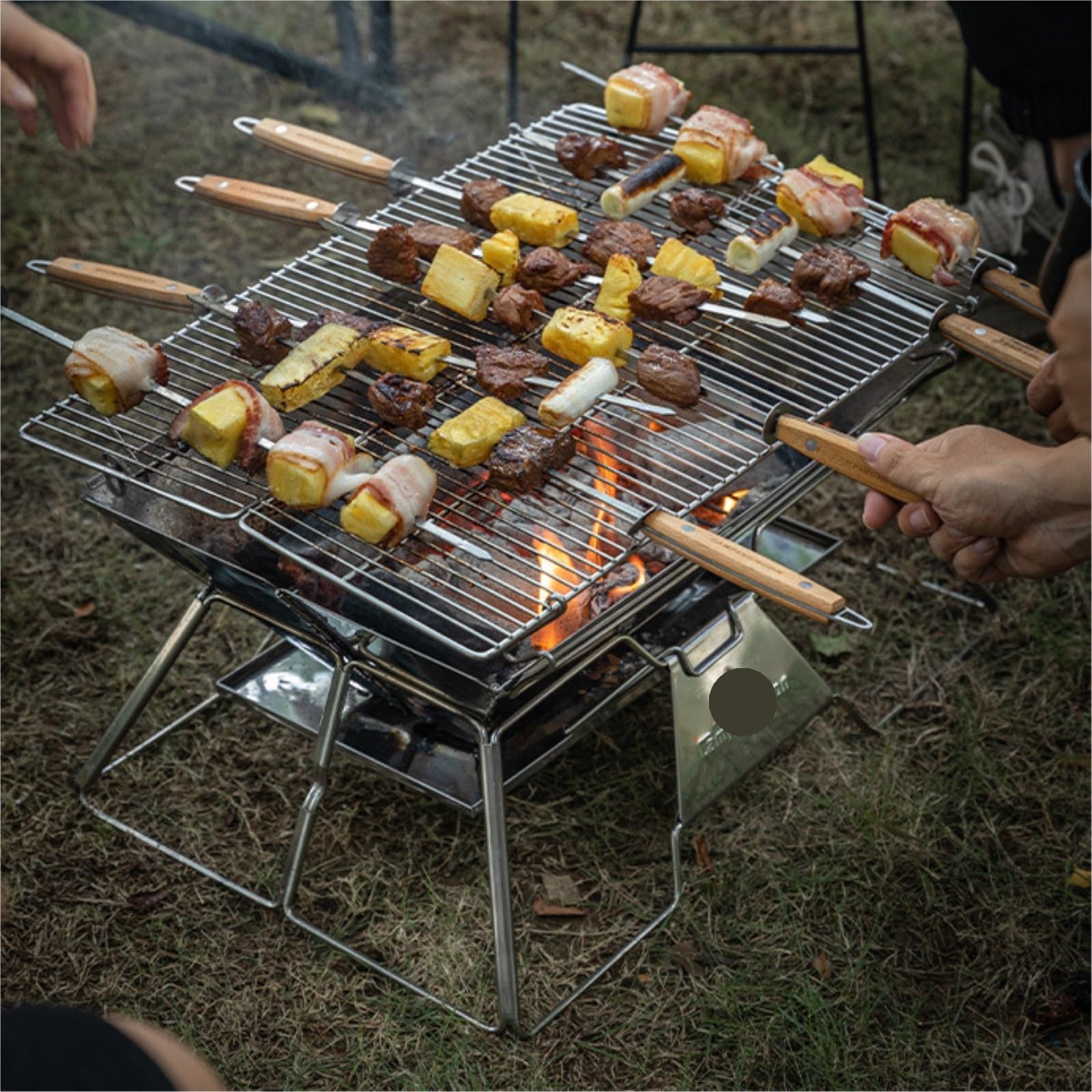 Barbecue À Charbon Pliable En Acier Inoxydable - Petite Grille À