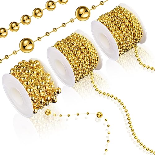 Miniatura 28 de Bonuci Guirnalda de perlas de 66 pies, cadena de cuentas artificiales para árbol de Navidad, guirnalda de perlas de imitación para manualidades