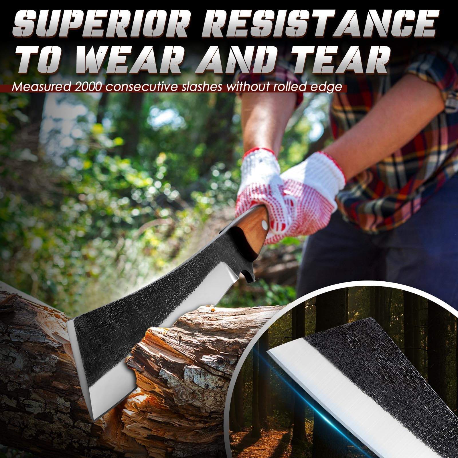 Freelander Machete Outdoor Survival Messer, Feststehende Klinge mit Holzscheide, Full Tang Bushcraft Machete mit Holzgriff für Camping, Wandern, Geschenk für Männer Outdoor