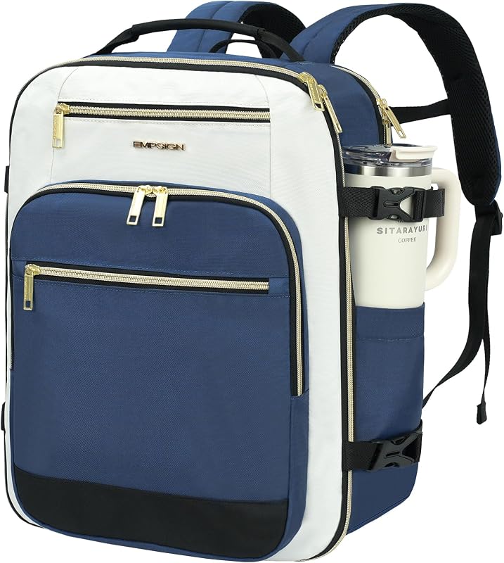 40L Travel Backpack for Women & Men | Airline Approved Carry On, TSA Personal Item Bag, Waterproof, Overnight Weekender Essentials, Fits 17" Laptop