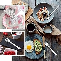 Vista 5 de Efavormart - 25 tenedores de plástico con mango blanco de 7 pulgadas para bodas, fiestas, banquetes, eventos, bufés de dulces, colección antigua