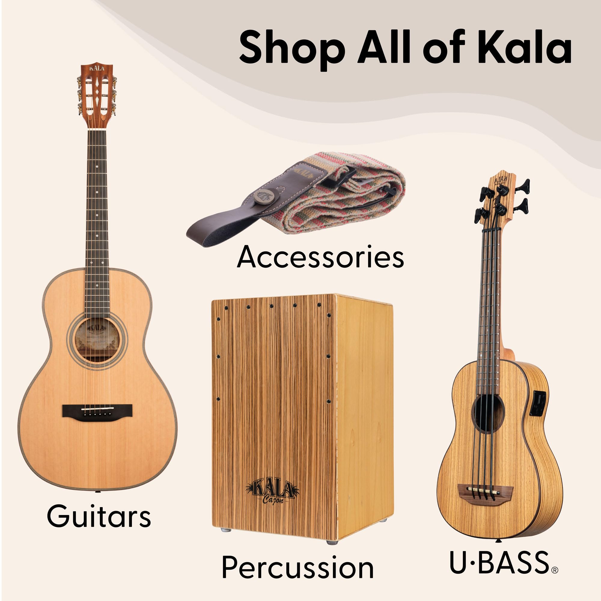 Kala KALA-LTP-S Ukulele Soprano dla dorosłych, studentów i początkujących, Ukulele z mahoniu i palisandru z miękkim etui i wprowadzającym przewodnikiem, w zestawie strunowe, satynowe