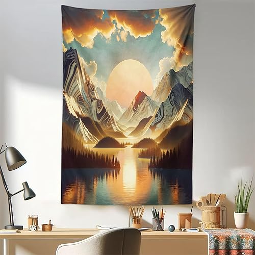 Miniatura 362 de Ambesonne Tapiz gótico, patio con hiedra encantada en la puerta antigua al bosque, colgante de pared ancho para dormitorio, sala de estar, 2-Verde