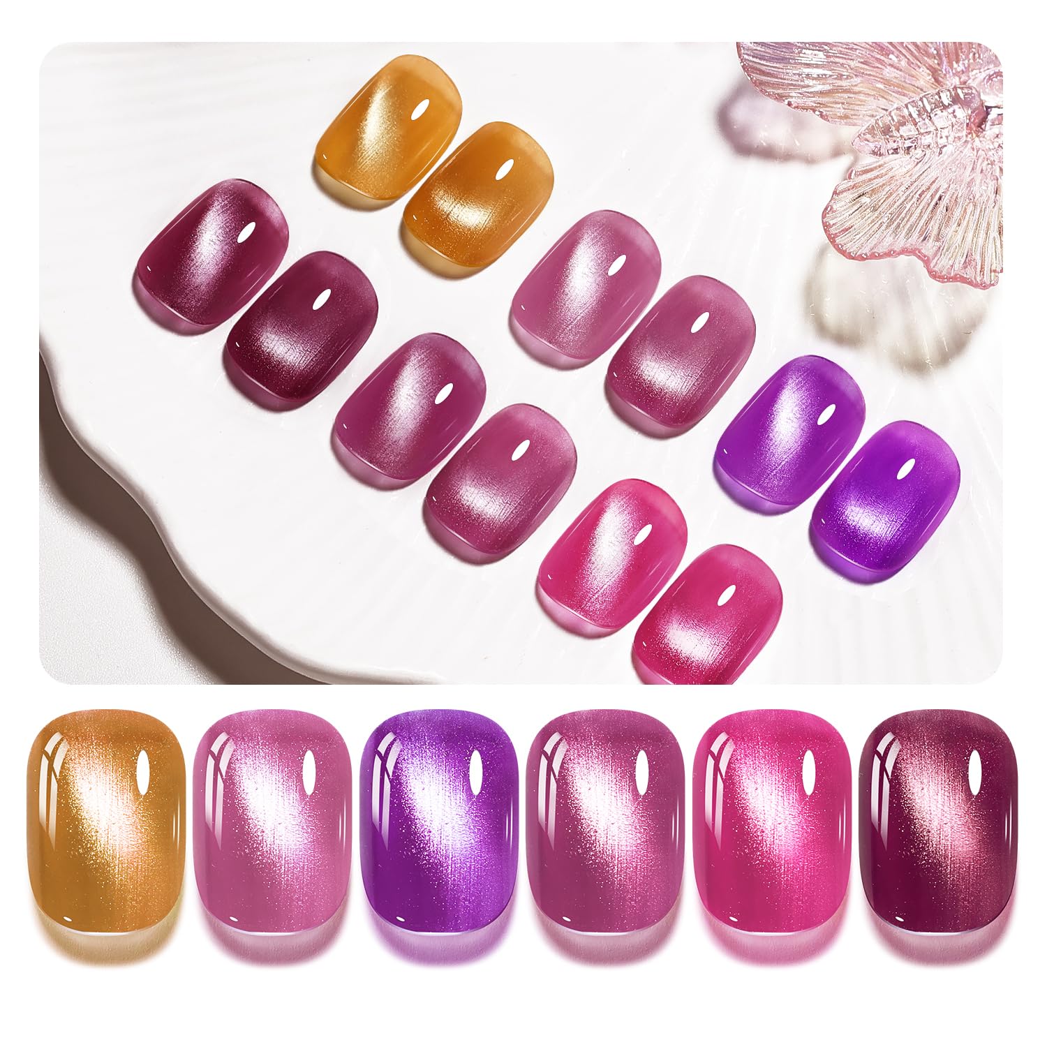 Amazon.com: OpenLive 6 Colors 10ml Cat Eye Nail Polish with Magnet