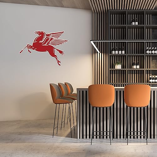 Miniatura 3 de Desperate Enterprises Mobil Pegasus - Letrero de aluminio de gran formato, 27.5 pulgadas de ancho x 20 pulgadas de alto