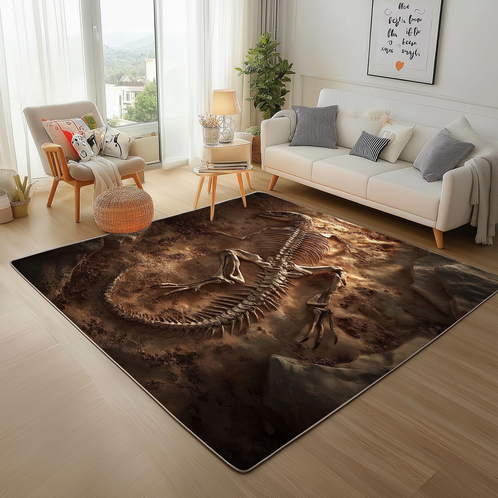 Dinosaurier Skelett Teppich Wohnzimmer Schlafzimmer