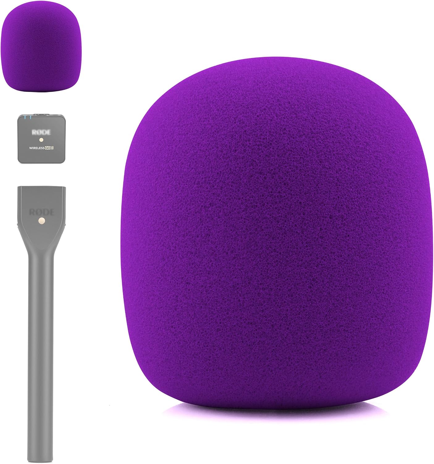 LEFXMOPHY Interview GO Foam for Rode Wireless Go Transmitter Handheld Adaptor Windscreen Replacement Purple Pop filter Microphone Cover Wind Screen