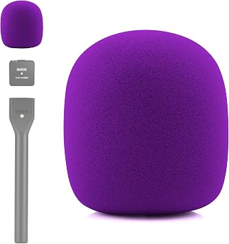 LEFXMOPHY Interview GO Foam for Rode Wireless Go Transmitter Handheld Adaptor Windscreen Replacement Purple Pop filter Microphone Cover Wind Screen