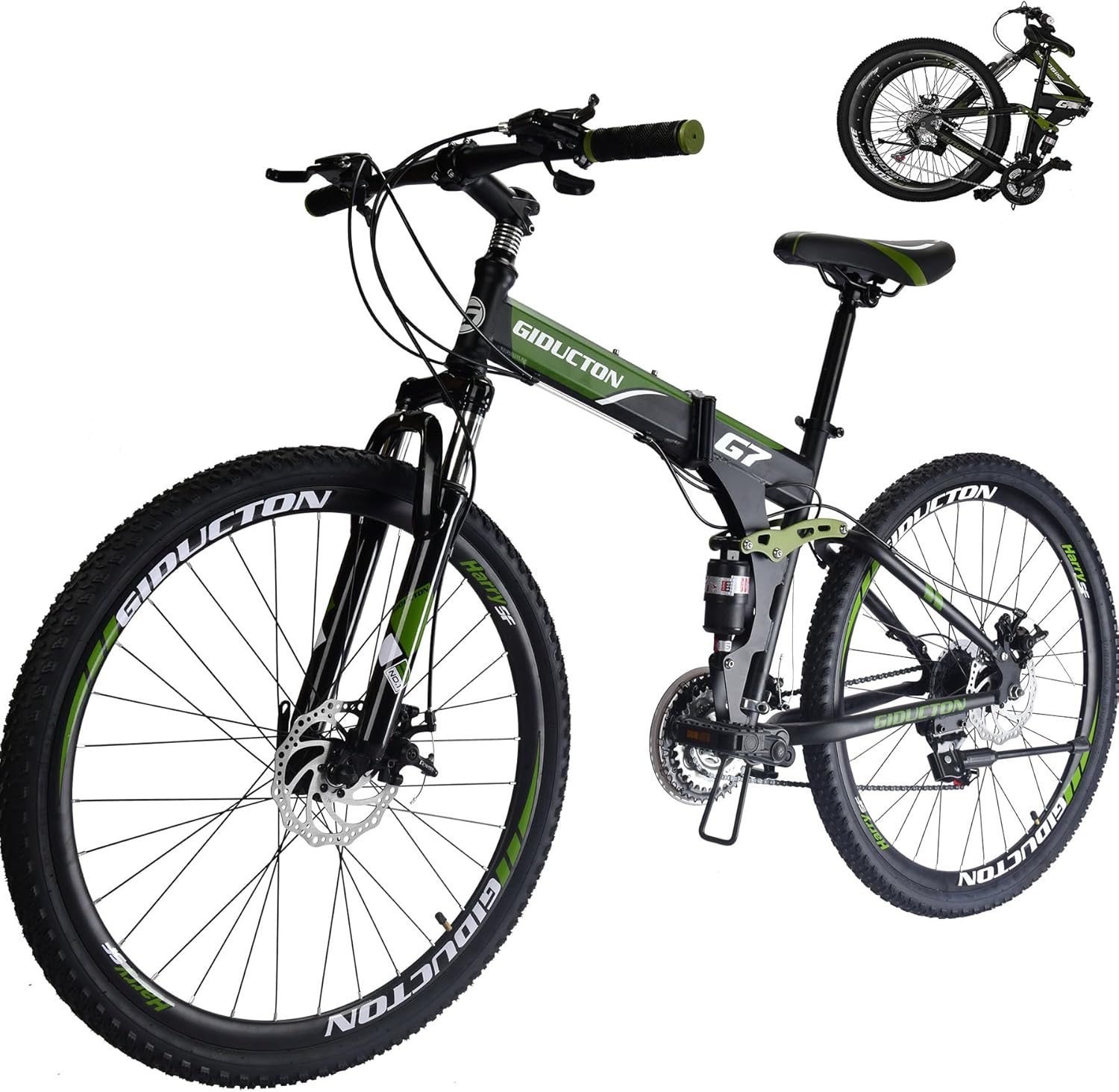 EUROBIKE Mountain Bike,Folding Mountain Bike,21 Speed Full Suspension Bicycle 27.5 inch for Men or Women