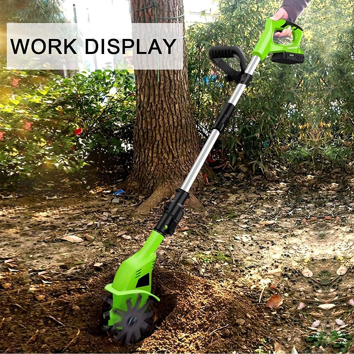 Motobineuse de Jardin, motoculteurs électriques, rotavateur de Jardin électrique, motobineuse de Jardin 20 V sans Fil, désherbeur/cultivateur électrique, Profondeur de Travail 25 c