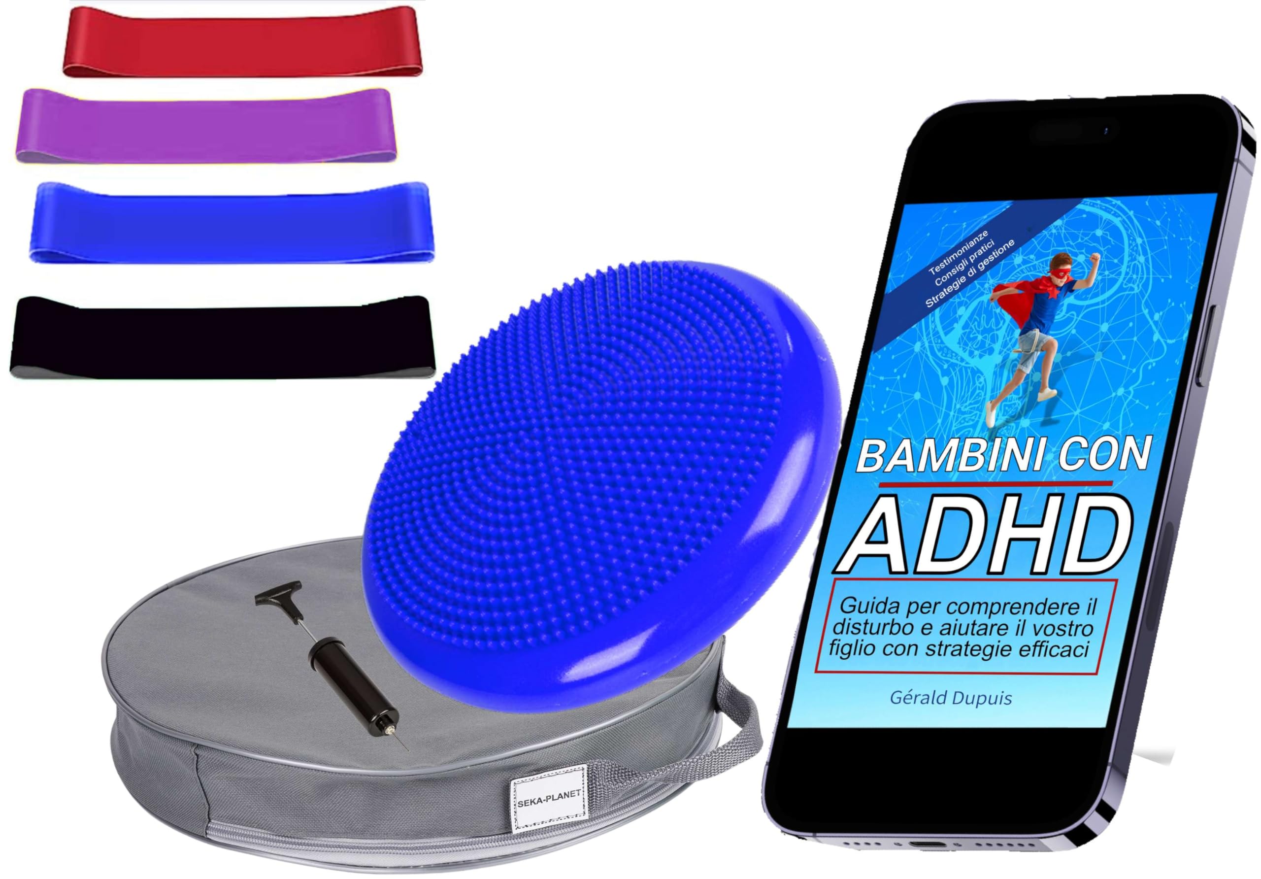 Cuscino ADHD per bambini e fasce elastiche | Massimizza la concentrazione | Canalizza l'Iperattività | Adattabilità Garantita | Sbocciamento giornaliero