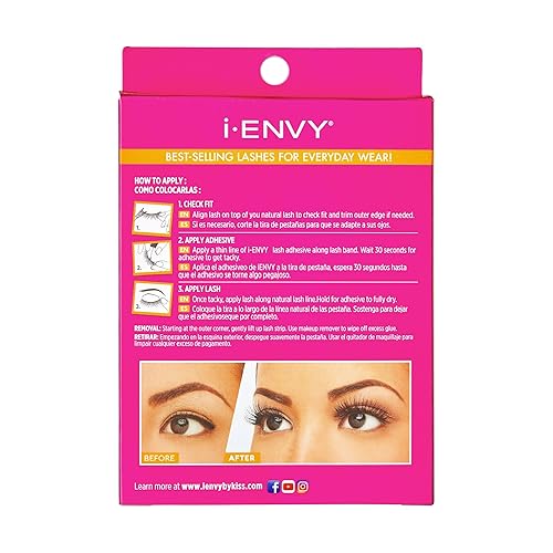 Miniatura 7 de i-ENVY - 5 pares de pestañas postizas Demi Wispies (1 paquete), cabello 100% humano de calidad premium, pestañas esponjosas y plumosas con volumen y