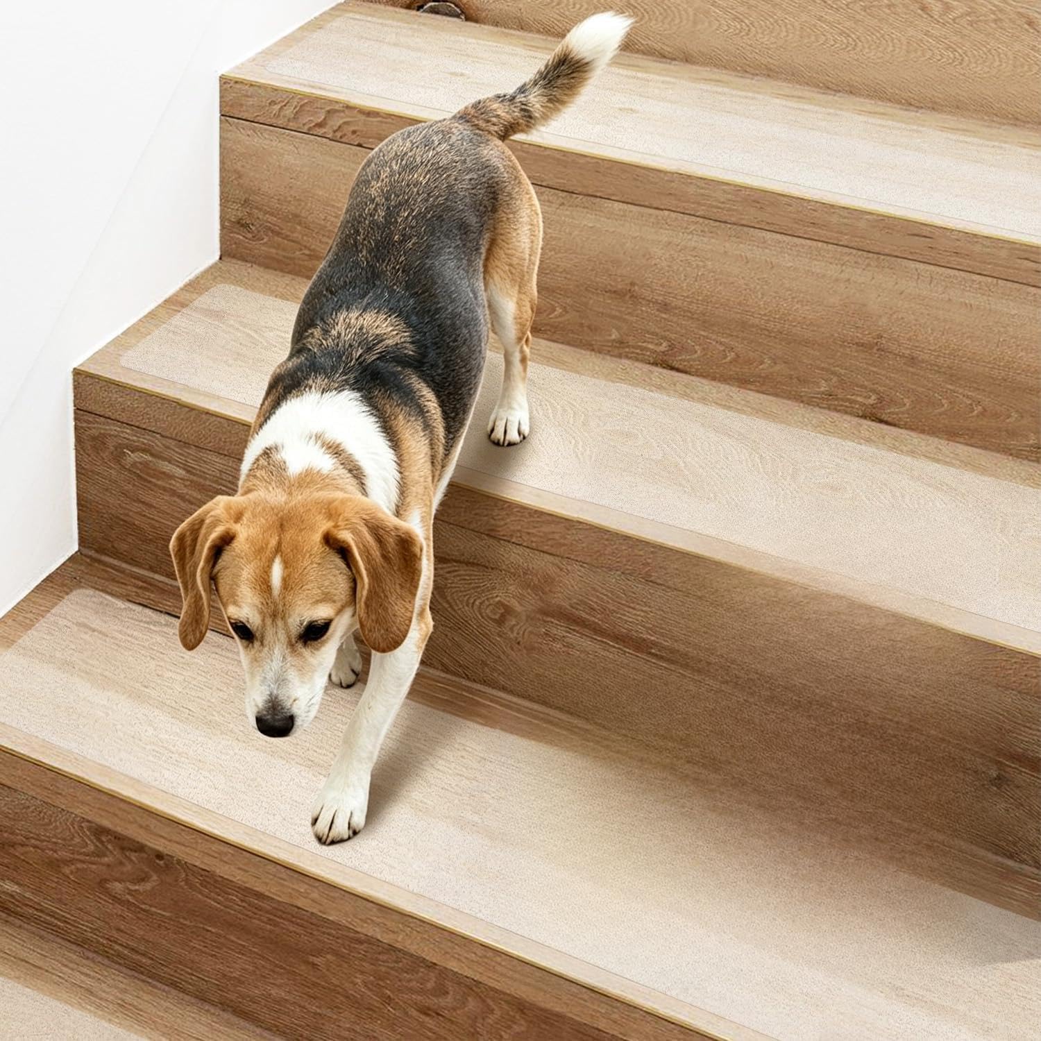 WELSTIK 15 Stück rutschfeste Treppenstufen, 15 x 80 cm klare selbstklebende Griffstreifen, wasserdichtes Anti-Rutsch-Band für Holzstufen und Böden