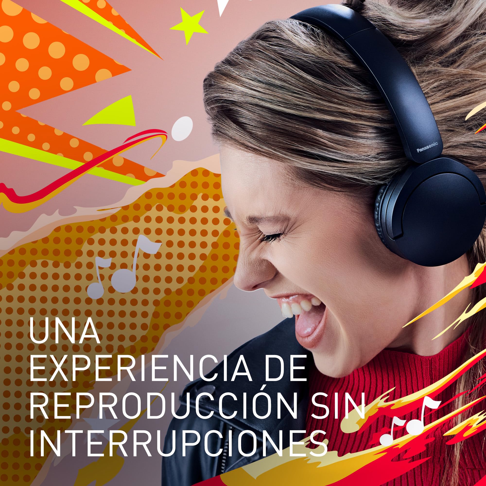 Panasonic HF630B, Street Auriculares Inalámbricos, Supraurales, Micrófono Integrado, Bluetooth 5.3, Multipunto, Diseño Giratorio, hasta 72 Horas De Reproducción, USB-C, Blanco