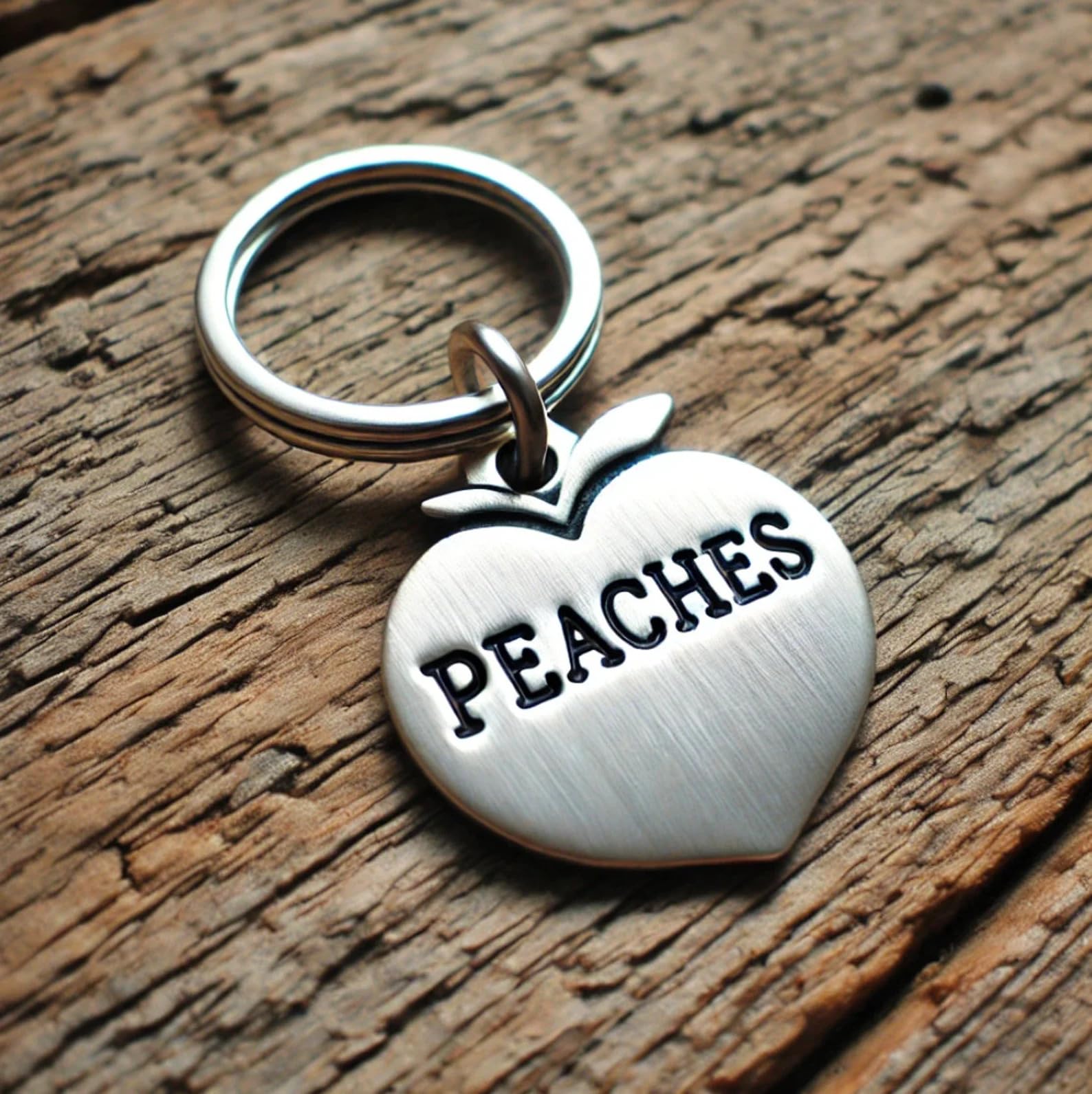 Custom Engraved Peach Pet ID Tag - Personalized Dog Cat Name Tag - Cute Unique Durable - Fun Pet Identification Sweet Peach Lover's Pet Tag