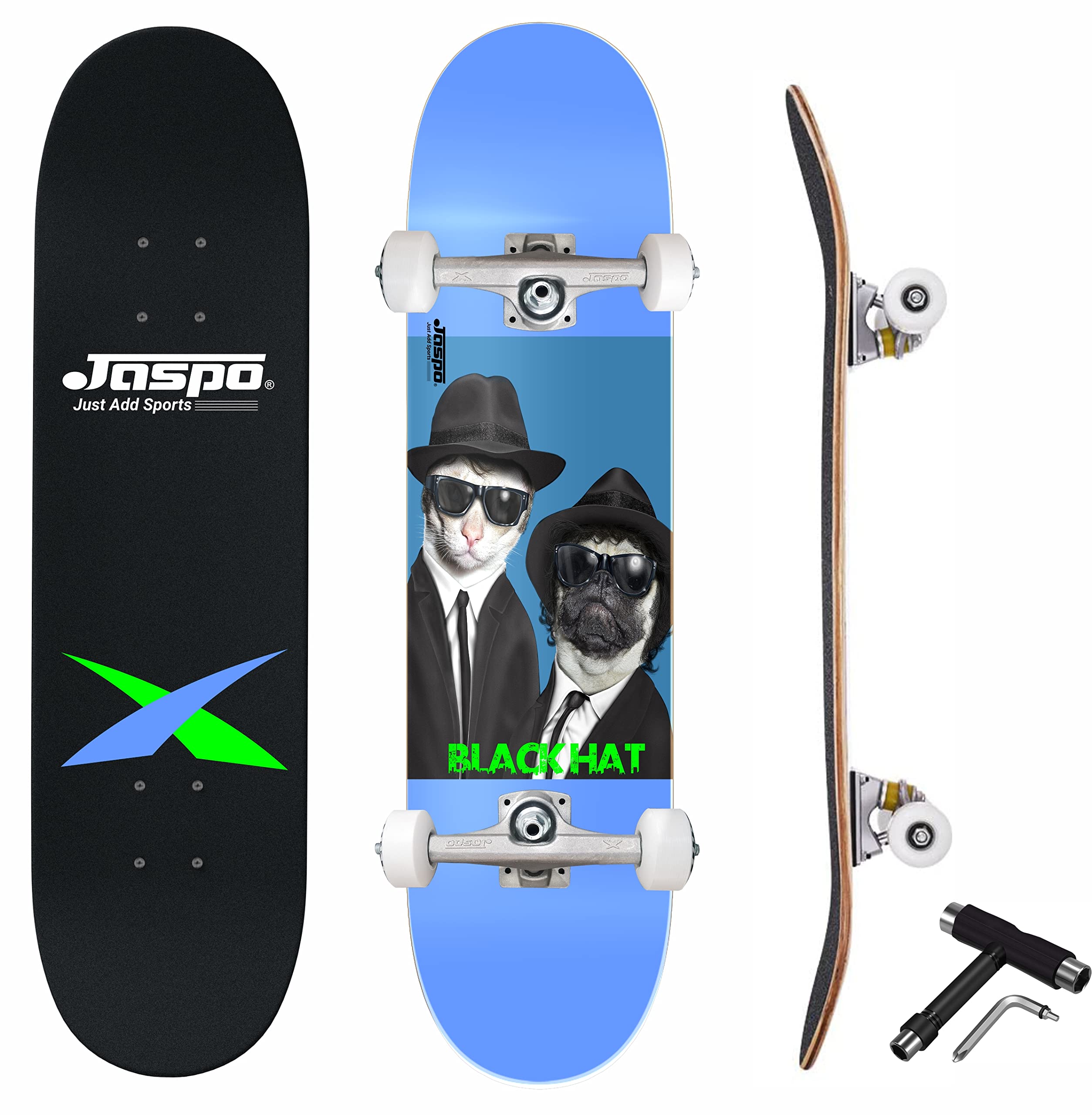 Jaspo Black Hat (31 x 8) inches Fully Assembled 7 Layer Wooden (Canadian Maple) Skateboard Suitable for All Age Group. (31" X 8", Black HAT) (B09NNK91TH) Amazon Price History, Amazon Price Tracker