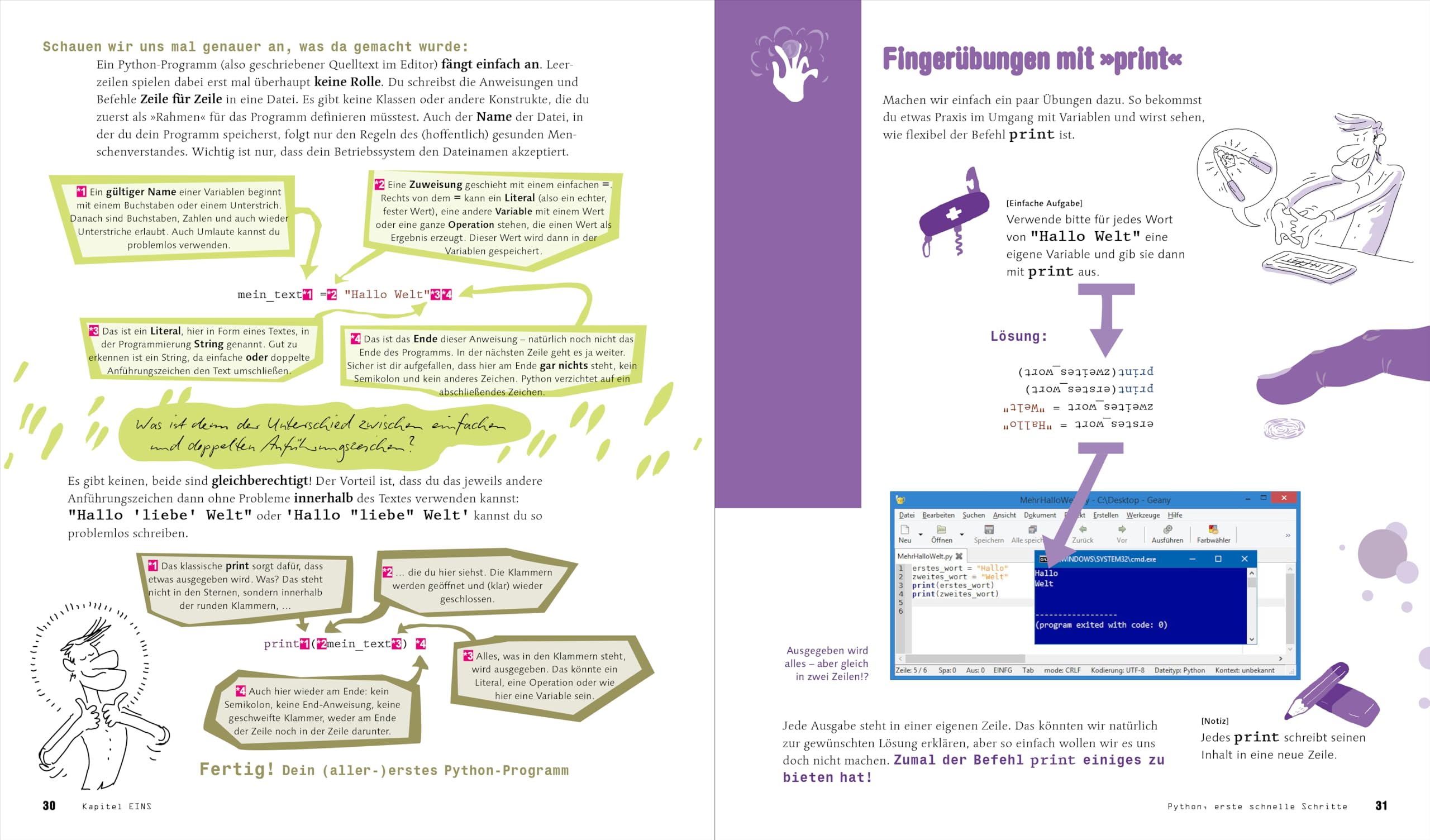 Schrödinger programmiert Python: Das etwas andere Fachbuch. Im Comic-Stil programmieren mit Python lernen.