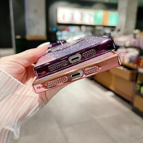 Miniatura 5 de aowner Funda magnética para iPhone 13 Pro Max cuadrada con purpurina compatible con MagSafe protección resistente, ajuste delgado, a prueba de