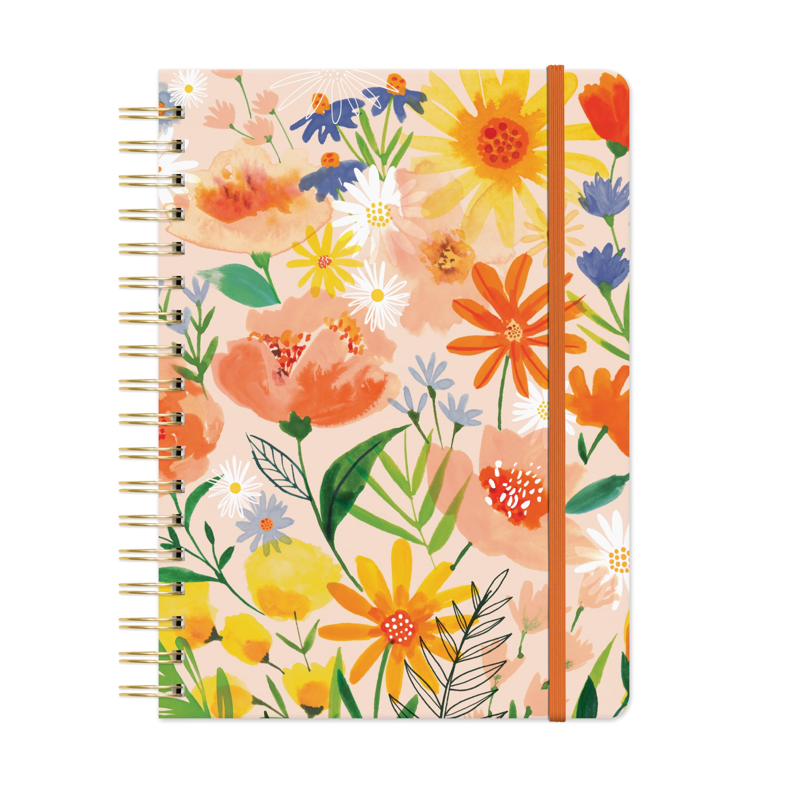 Orange Circle Studio Undated Tri-Tab Planner, Garden Renaissance, Daily Notebook Journal, Cute Weekly and Monthly Calendar with Pocket, Stickers,
