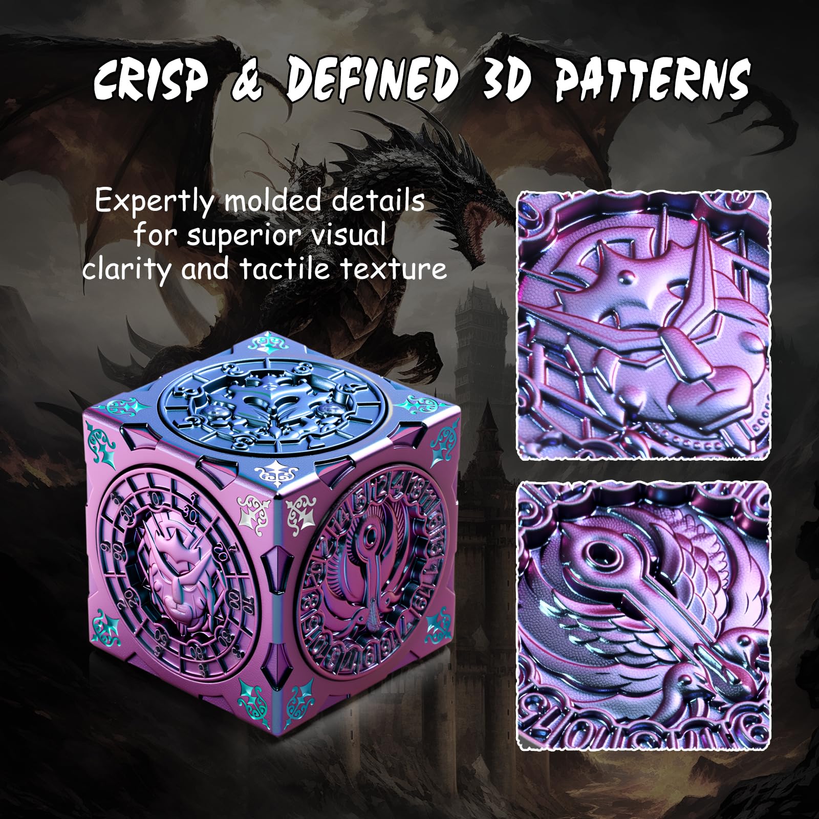 DNDND Purple-to-Blue Chameleon Multi-Functional Spinner DND Dice - Image 4