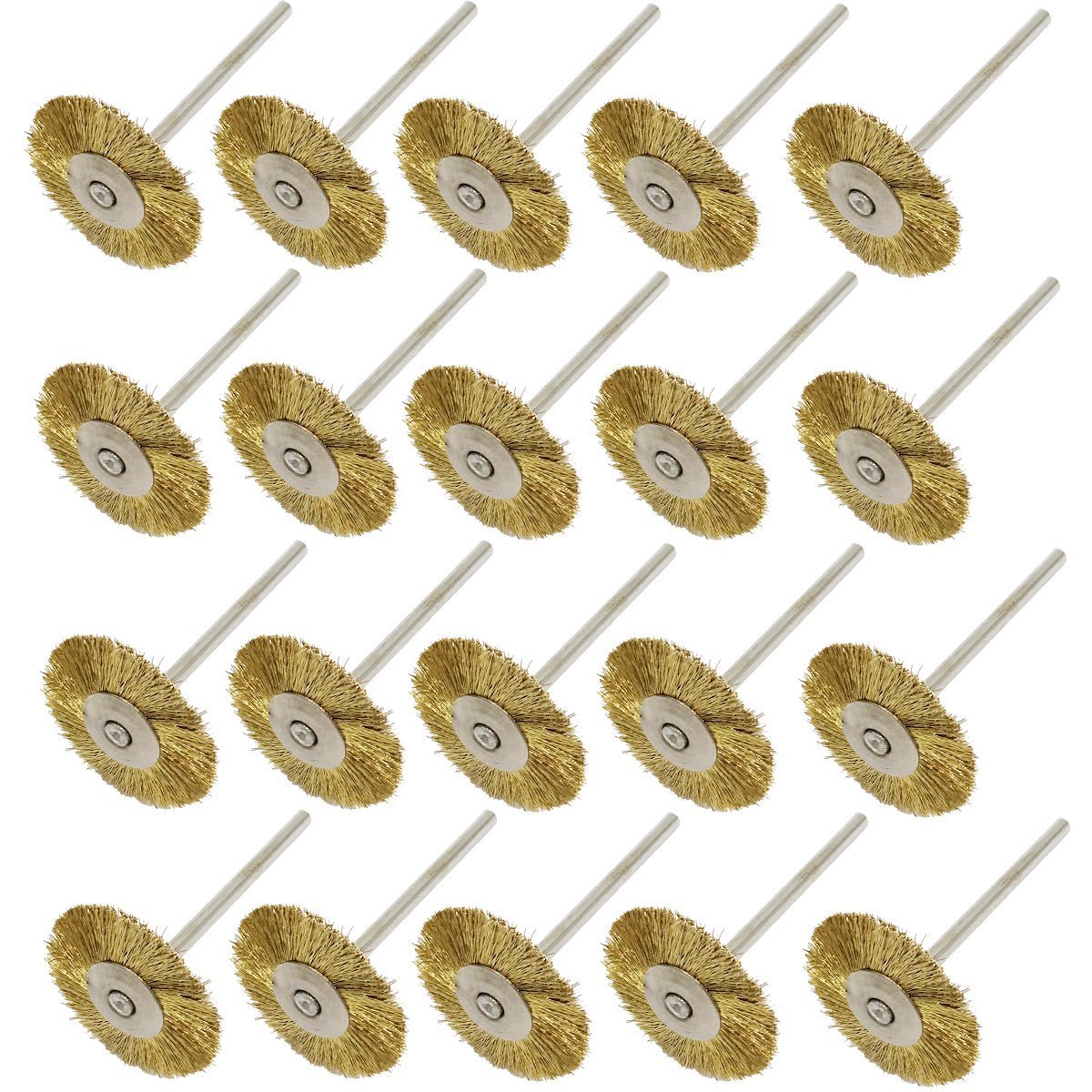 OSCAR Brass Wire Wheel Brush Polishing Wheels Brushes for Dremel Grinder Rotary Tools 2.35mm 20Pcs-image-2