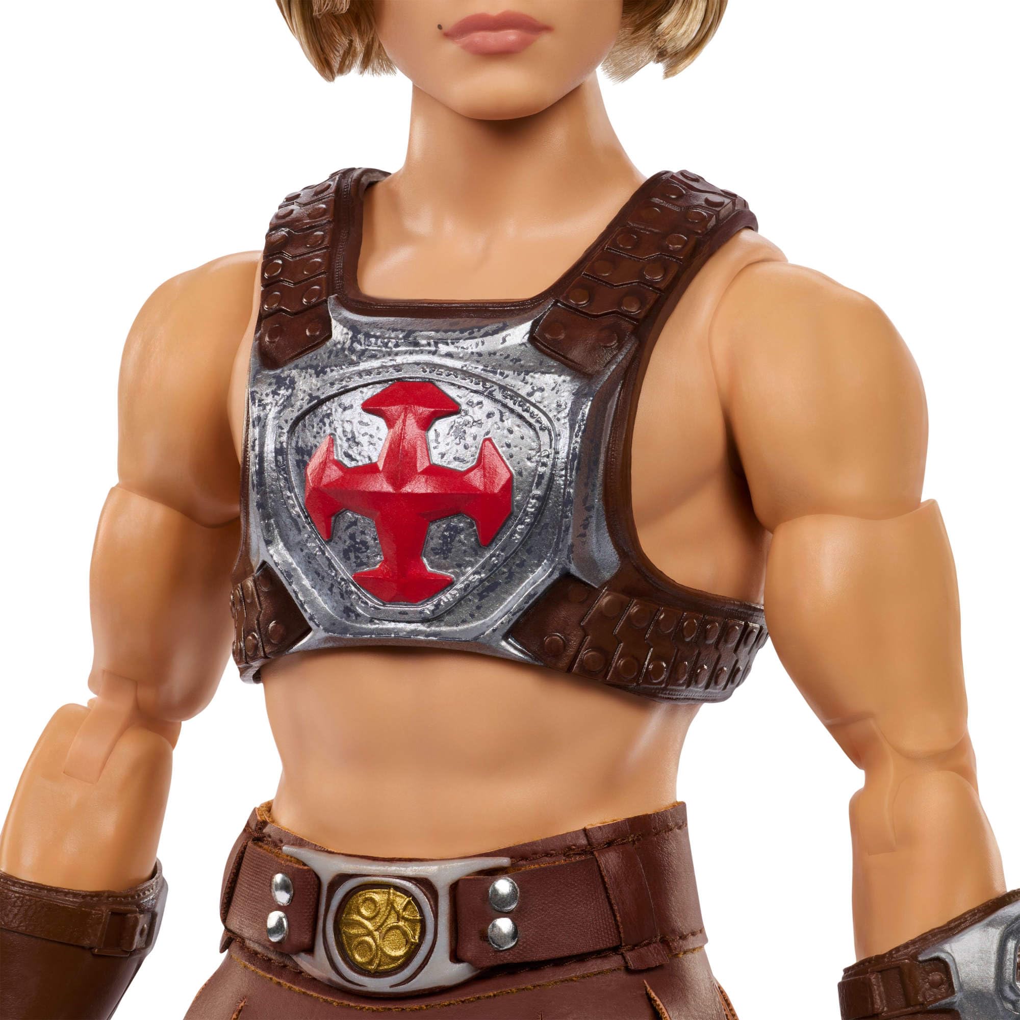 Barbie Signature Ken He-Man Muñeco Coleccionable con arnés de Batalla, Espada, Soporte para el Juguete y Embalaje Expositor, temática de la película de Motu, JJY03
