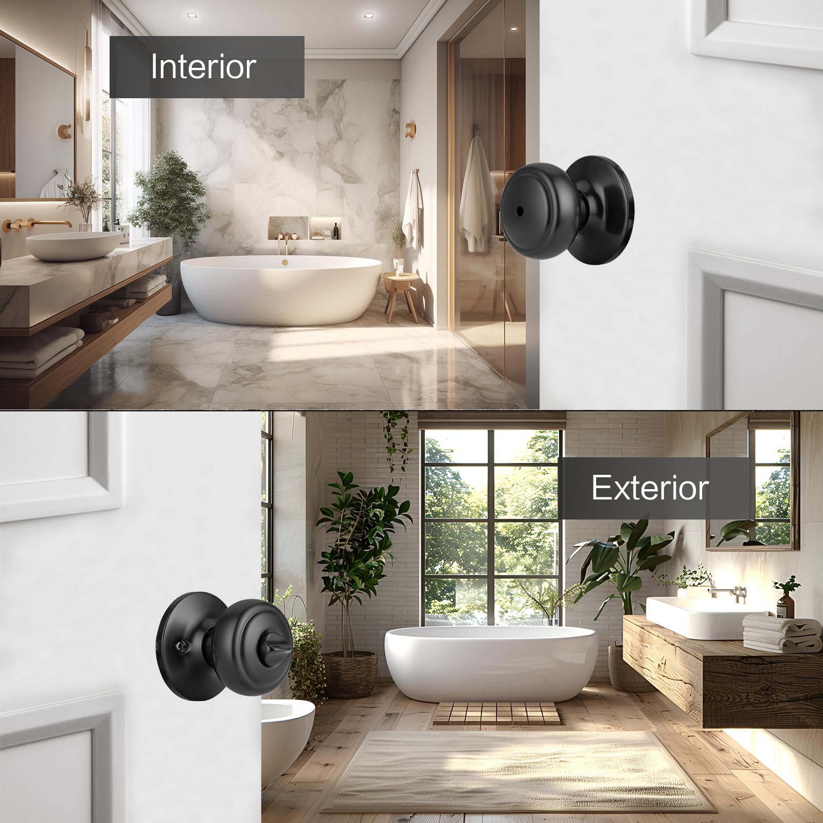 Black Coastal Door Knob - Modern Hardware -4