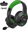 Auriculares inalámbricos para gaming Acer para Xbox Series X|S y Xbox One, con Bluetooth 5.4, micrófono con cancelación de ruido, sonido envolvente 3D, batería de 40 horas, compatibles con PC, PS5, Switch, Mac - Negro y verde 1