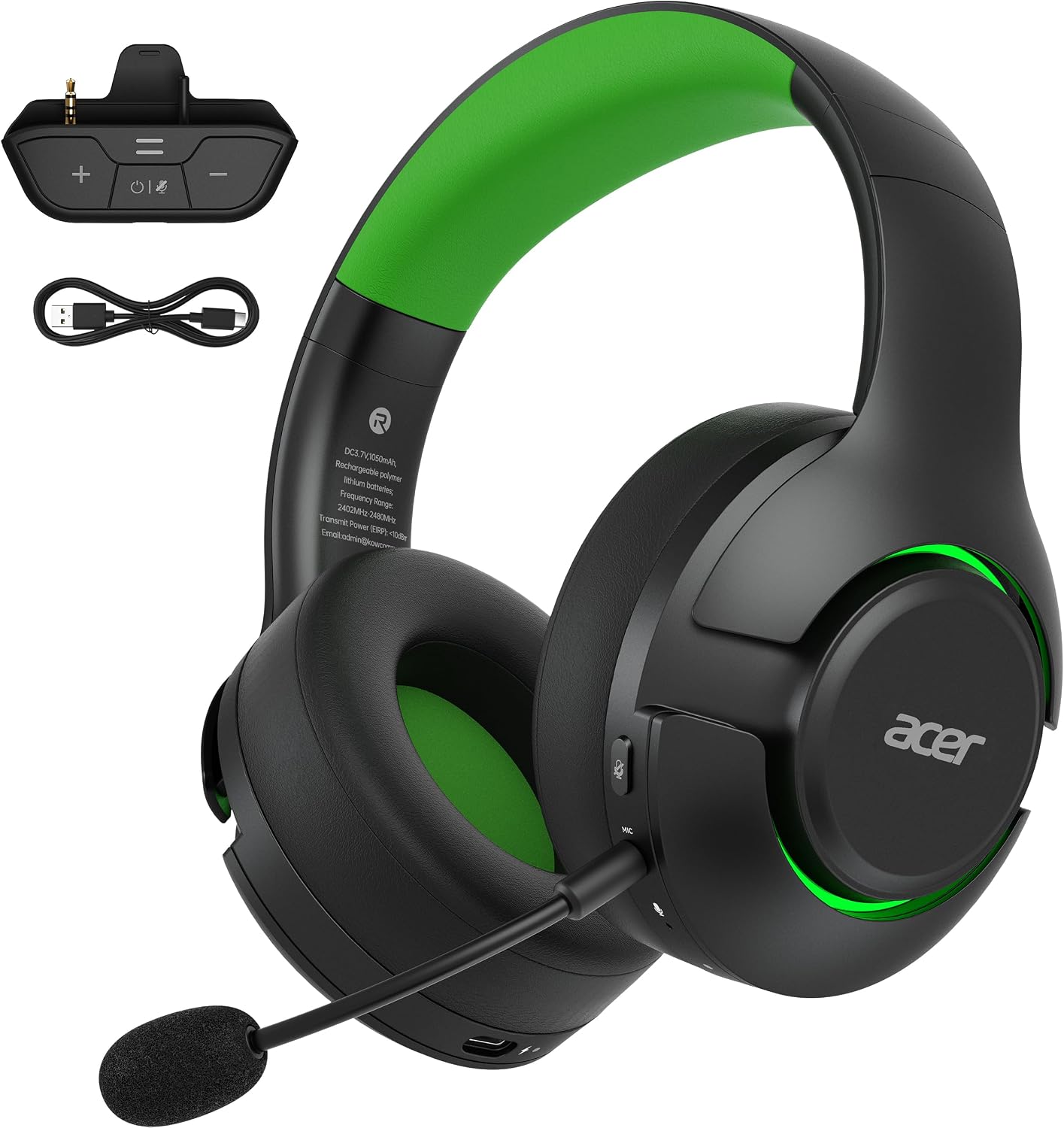 Wireless Gaming Headset for Xbox Series X|S & Xbox One, Bluetooth 5.4 Headphones with Noise Canceling Mic, 3D Surround Sound, 40H Battery, Compatible with PC, PS5, Switch, Mac - Black Green