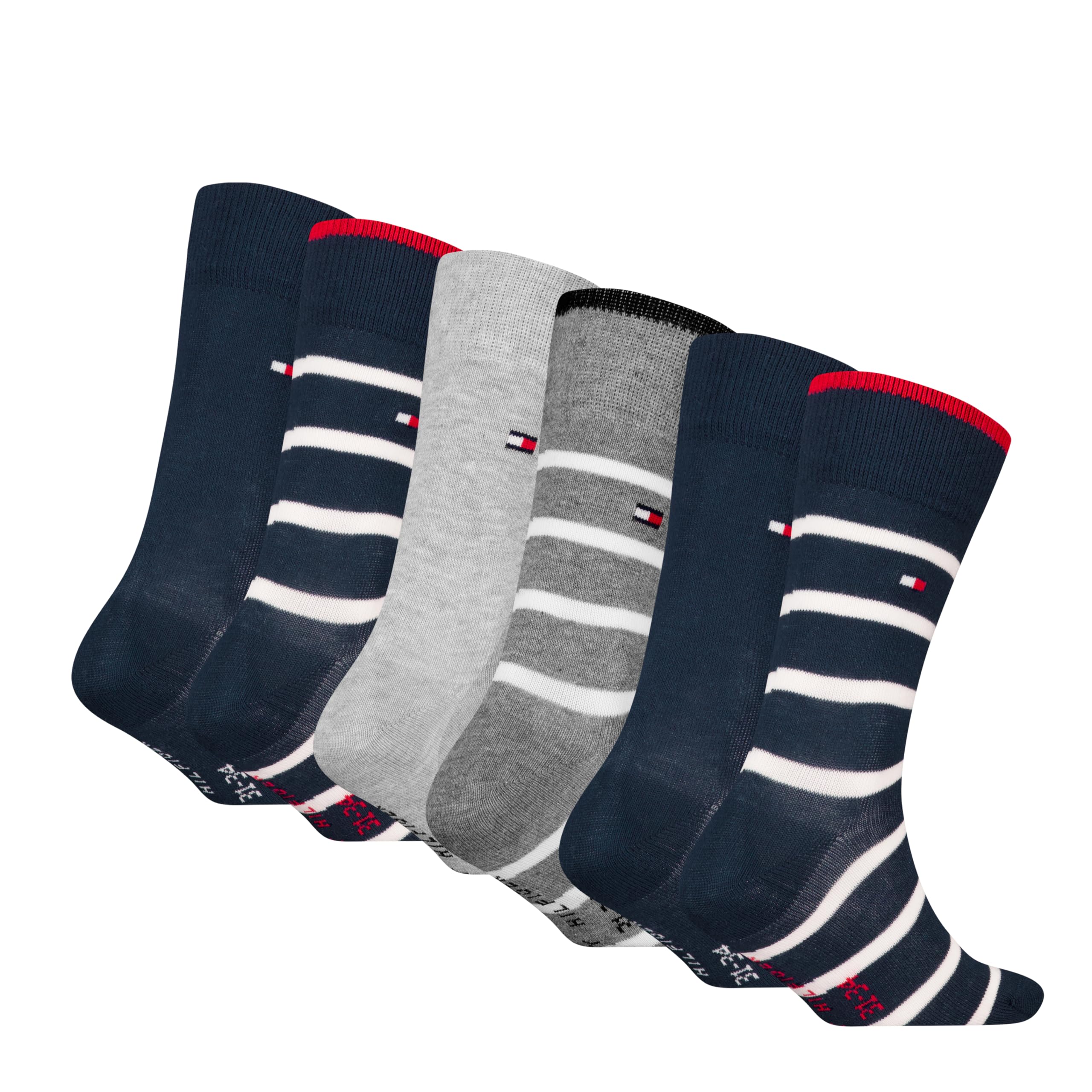 Tommy Hilfiger Breton Stripe Calcetines clásicos Unisex niños (Pack de 6)
