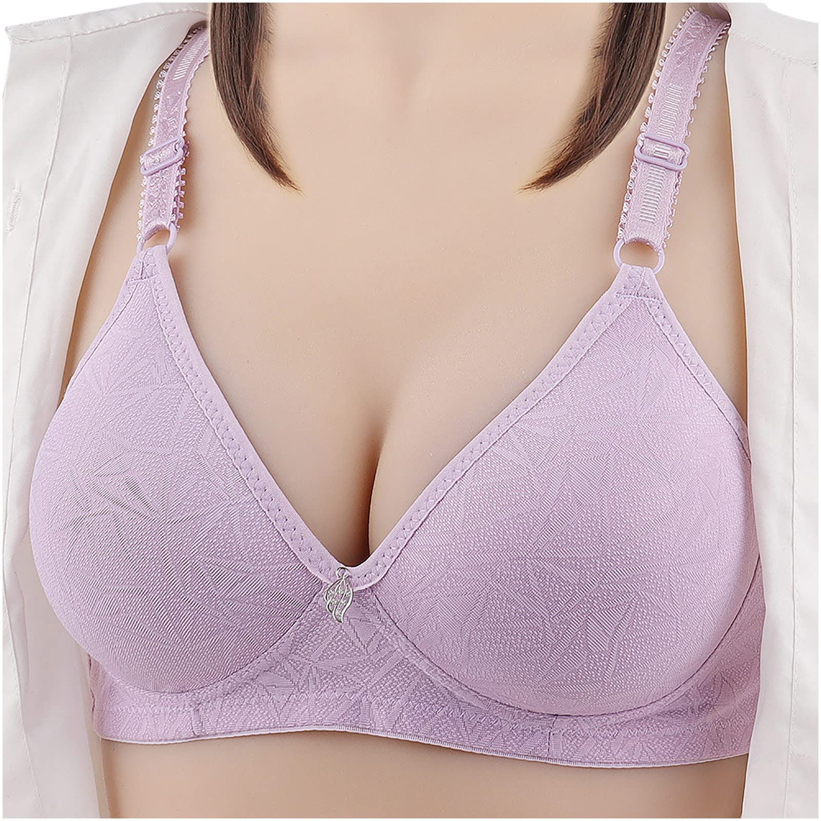 Full Coverage Bras for Women No Underwire Wireless Non Padded Bralette Comfortable Push Up Sports Everyday Bra