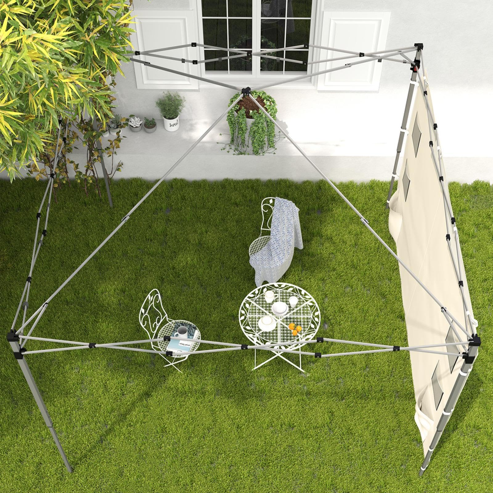 195 x 295cm Beige Replacement Gazebo Sidewall with Integrated-image-41