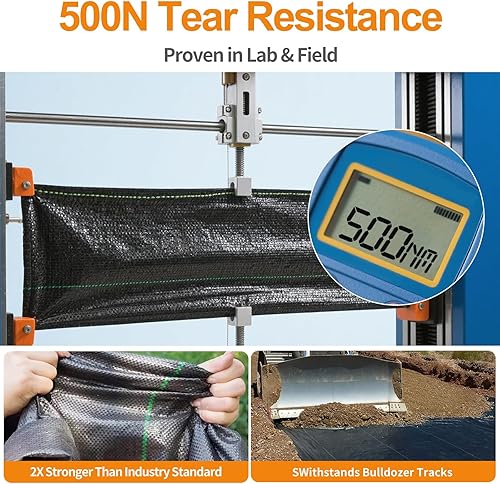 Miniatura 6 de AMAGABELI GARDEN & HOME 5.8oz 5x300ft barrera de malas hierbas tela resistente cubierta de tierra tela geotextil tela duradera cubierta de entrada