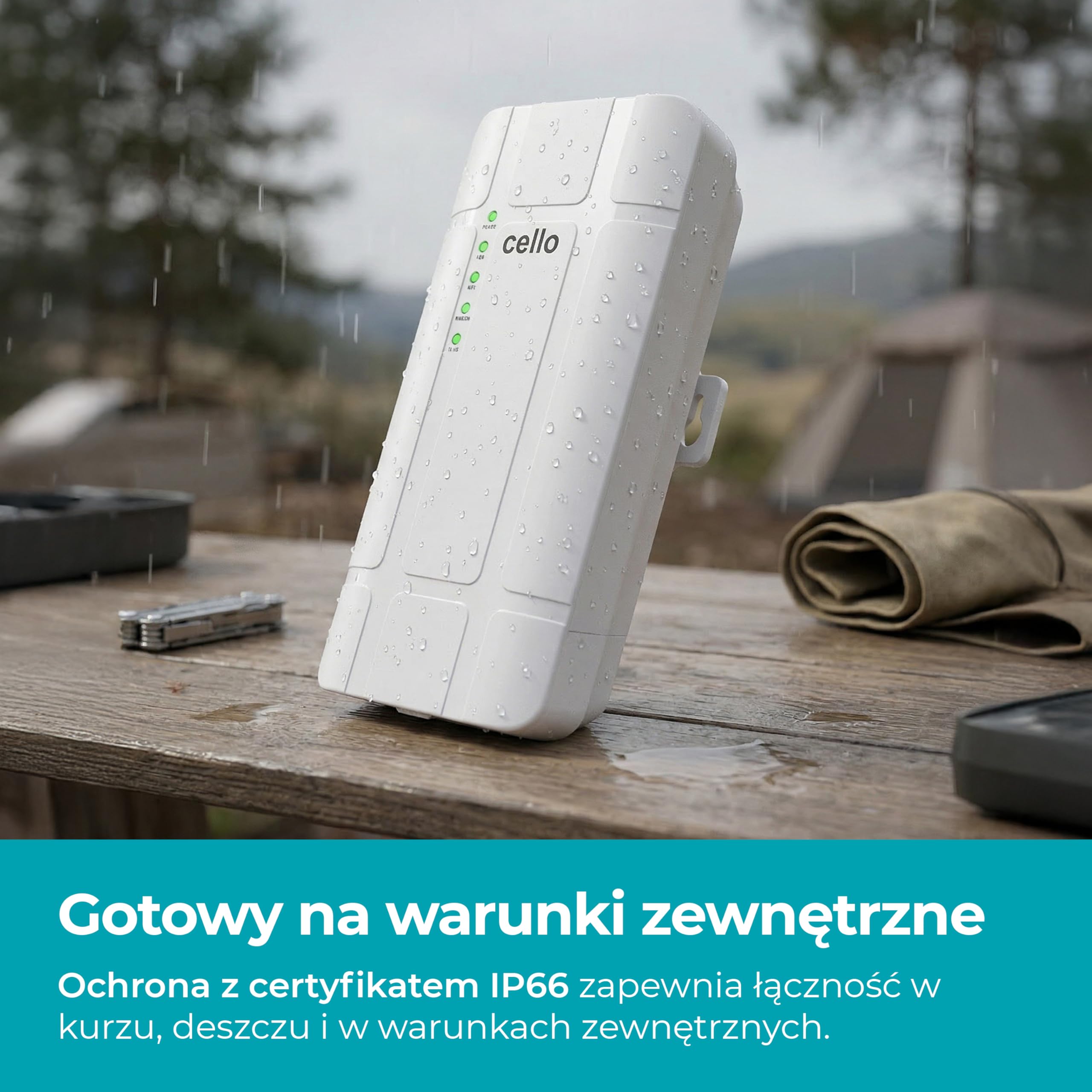 Cello Zewnętrzny router 4G LTE z gniazdem SIM, wodoodporna i pyłoszczelna obudowa, WiFi 300 Mb/s, obsługa PoE, odblokowany mobilny router szerokopasmowy do domu, gospodarstwa, CCTV, lokalizacji