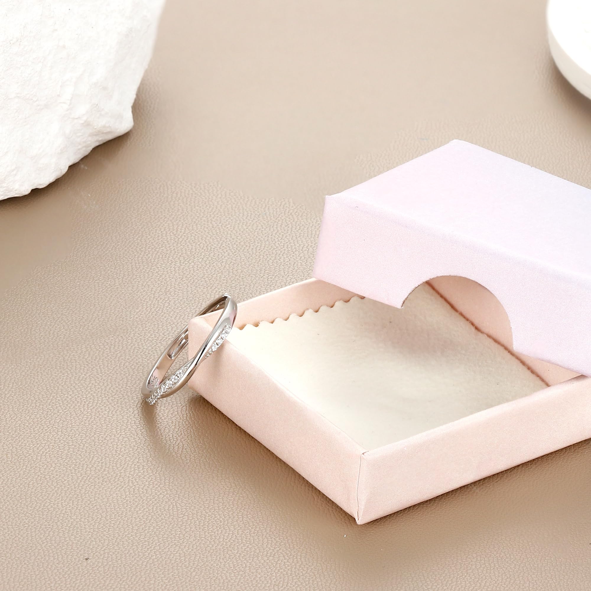 WBDWWTD KRFY 925 Sterling Silber Ring für Damen, verstellbar, Verlobung, Ewigkeitsringe, Damen, Zirkonia, Hochzeit, Versprechen, Daumenringe, Silberschmuck, Geschenke