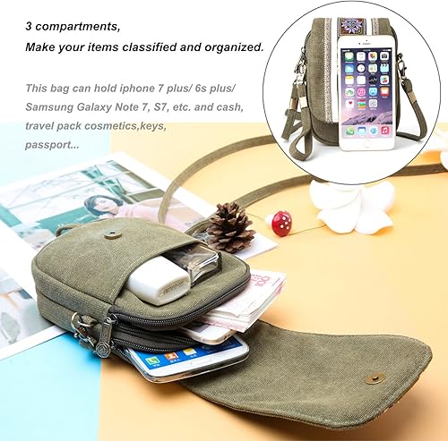 Vista 6 de Goodhan Mochila de lona vintage y bolso cruzado, juego de uso diario, Marrón, Goodhan Mochila y bolso cruzado de lona vintage